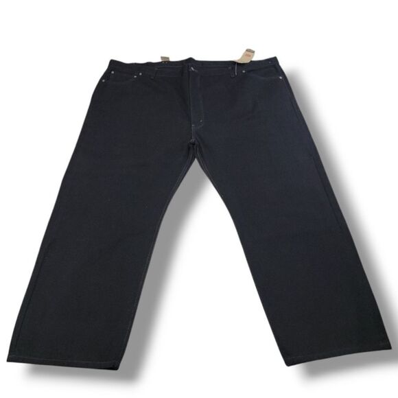 New Levi's Jeans Size 60 W60" x L31 Black Levi's 505 Regular Jeans Irregular NWT - Picture 1 of 8
